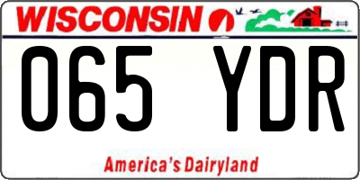 WI license plate 065YDR
