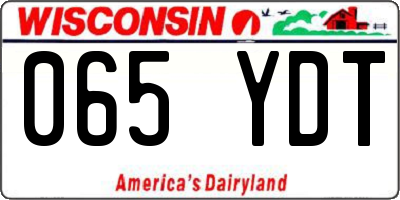 WI license plate 065YDT