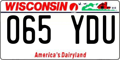 WI license plate 065YDU
