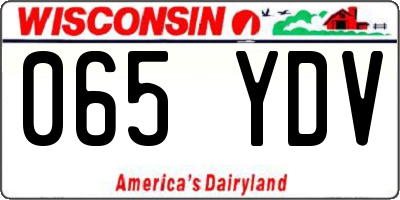 WI license plate 065YDV