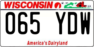 WI license plate 065YDW