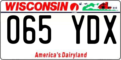 WI license plate 065YDX