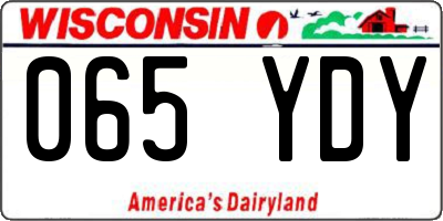 WI license plate 065YDY