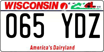 WI license plate 065YDZ