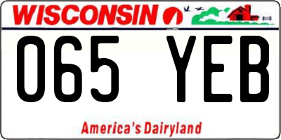 WI license plate 065YEB