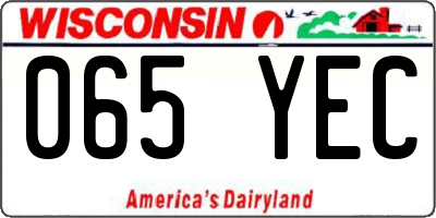 WI license plate 065YEC