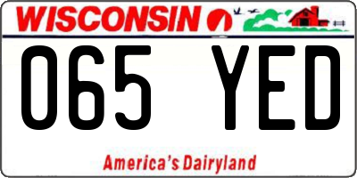 WI license plate 065YED
