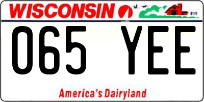 WI license plate 065YEE