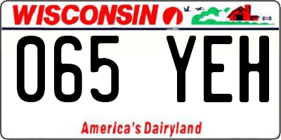 WI license plate 065YEH
