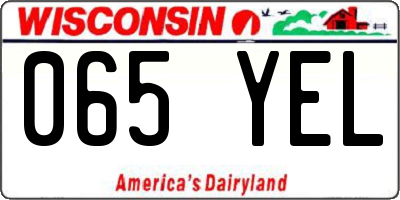 WI license plate 065YEL