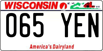 WI license plate 065YEN