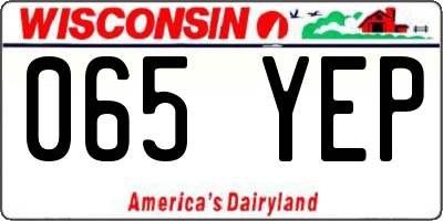WI license plate 065YEP