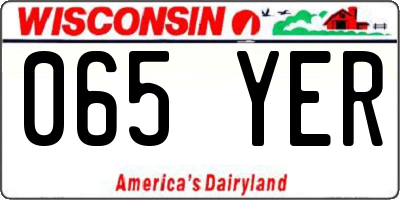 WI license plate 065YER
