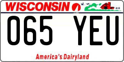 WI license plate 065YEU