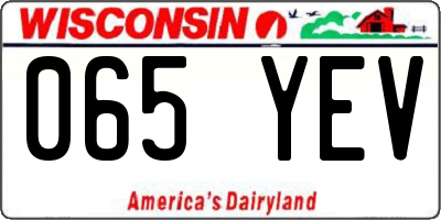 WI license plate 065YEV