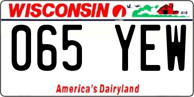 WI license plate 065YEW