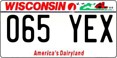 WI license plate 065YEX