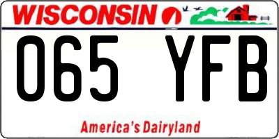 WI license plate 065YFB