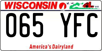 WI license plate 065YFC