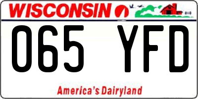 WI license plate 065YFD