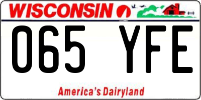 WI license plate 065YFE
