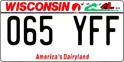 WI license plate 065YFF