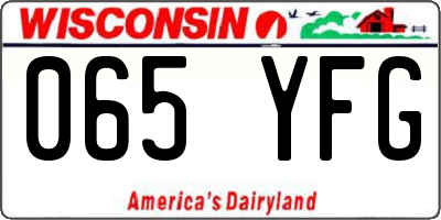 WI license plate 065YFG