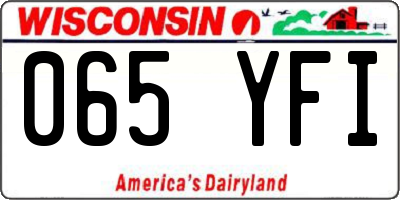 WI license plate 065YFI