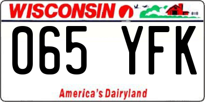 WI license plate 065YFK