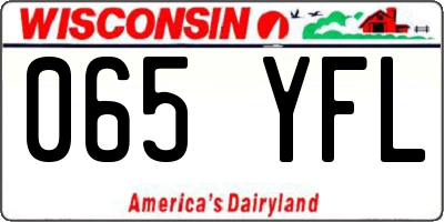 WI license plate 065YFL