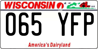 WI license plate 065YFP