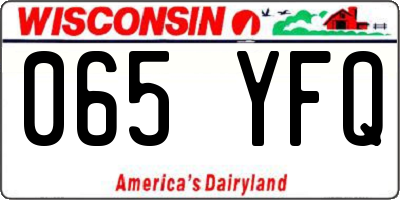 WI license plate 065YFQ