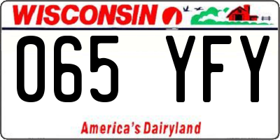 WI license plate 065YFY