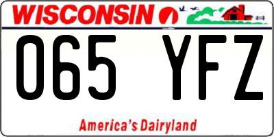 WI license plate 065YFZ