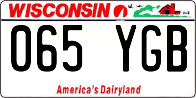 WI license plate 065YGB