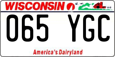 WI license plate 065YGC