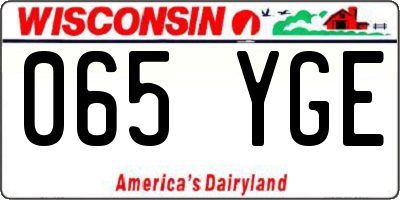 WI license plate 065YGE