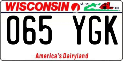 WI license plate 065YGK