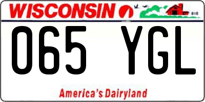 WI license plate 065YGL