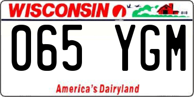 WI license plate 065YGM