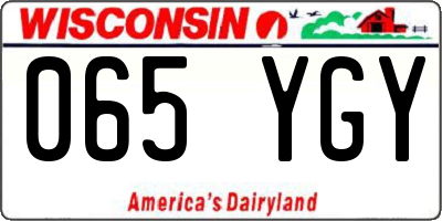 WI license plate 065YGY