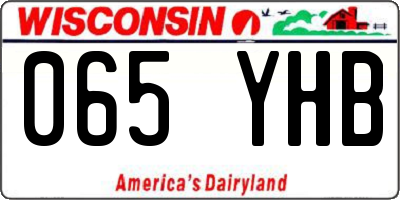 WI license plate 065YHB