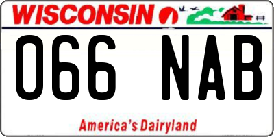 WI license plate 066NAB