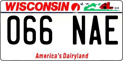 WI license plate 066NAE