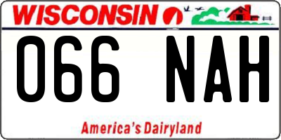 WI license plate 066NAH
