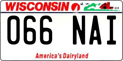 WI license plate 066NAI