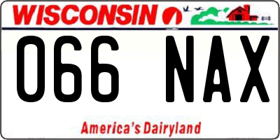 WI license plate 066NAX