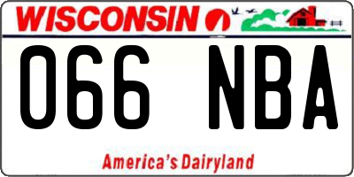 WI license plate 066NBA
