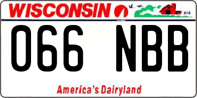 WI license plate 066NBB