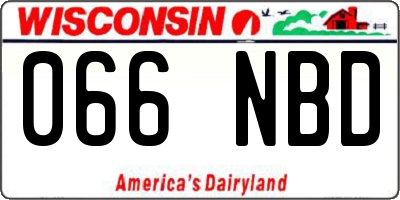 WI license plate 066NBD